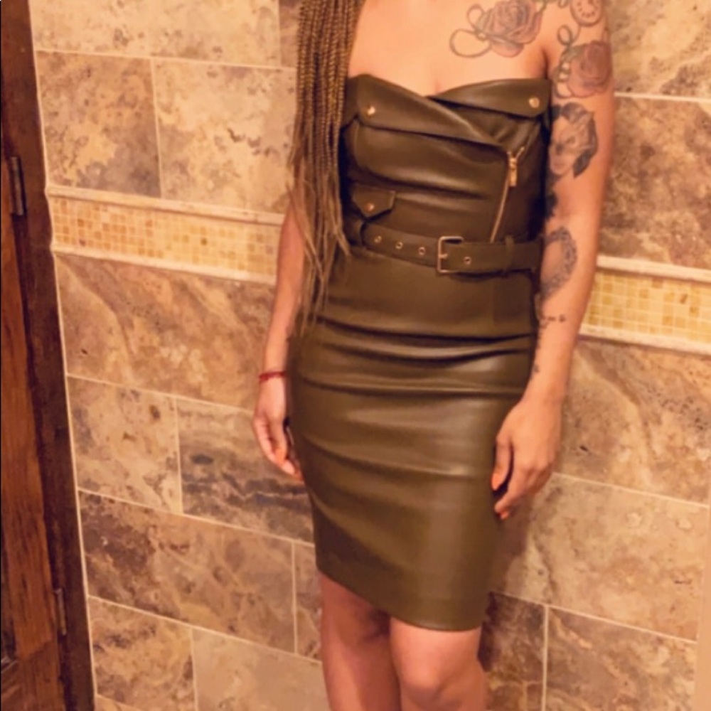 Vegan Leather Biker Dress